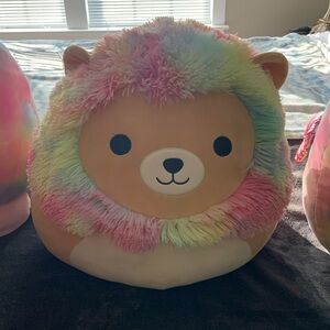 Squishmallow rainbow lion large 16” like new clean stands alone cute